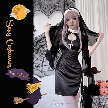 【早い者勝ち！】修道女服　シスター　セクシー　コスプレ　衣装　ハロウィン Amazon.co.jp: [シダーエイト] 修道女 胸あき セクシー